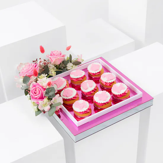 New Baby Girl Chocolate Cupcakes | Roses