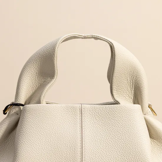 Polène Numéro Neuf Mini Edition in Textured Chalk Bag