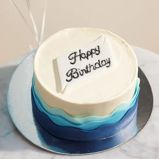 Floward Happy Birthday Blue Mini Cake | Festive Balloons