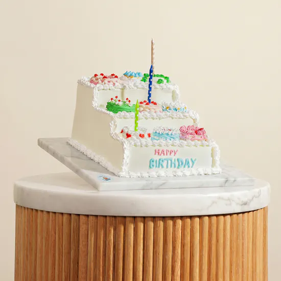 Sweet Sensation Stair Shape Birthday Cake