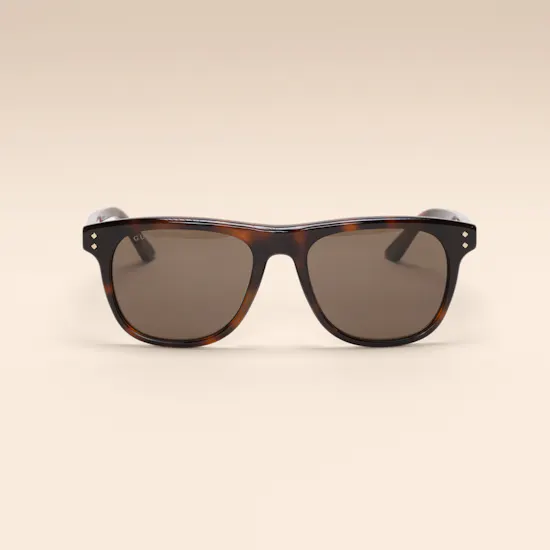 Gucci Square Brown Tortoiseshell Men's Sunglasses