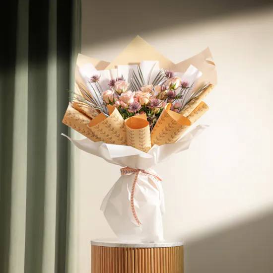 Peachy Elegance Flowers Bouquet