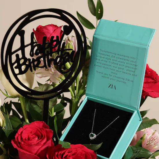 Zia Heart Charm Necklace | Passion Flowers