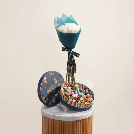 Venchi Murrine Cremino and Chocoviar Chocolate Gift Box | Love Poem Flower