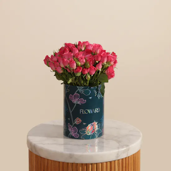 Fuchsia Muse Baby Rose Box | 25 Flowers