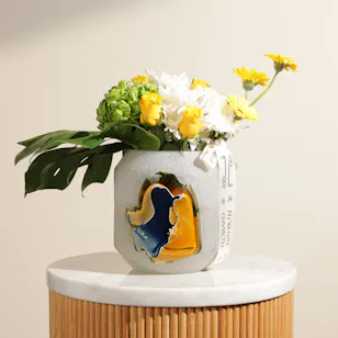 Golden Azure Flower Vase