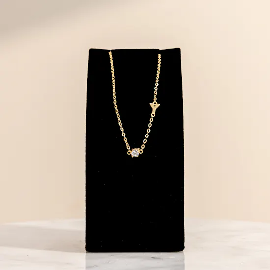 Hrh Letter Y Gold Plated Necklace