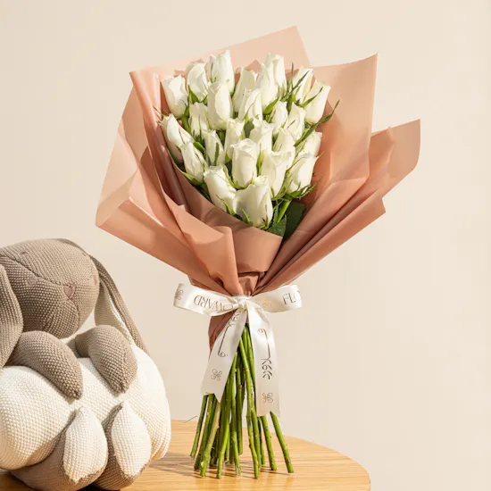 Hedeya Bunny Beige Baby Blanket | Floward Chocolate and Flowers