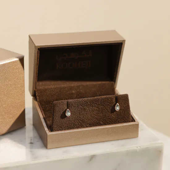 Kooheji Jewellery Drop Shape Diamond Baby Earrings