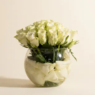Pure White Roses Vase | 30 Roses Pure White Roses Vase | 30 Roses