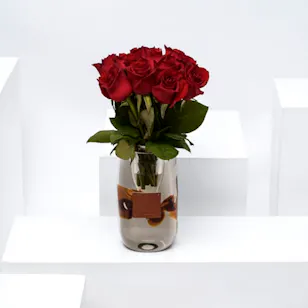 12 Red Roses | Glass Vase