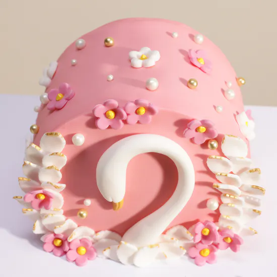 Floward Swan Grace Happy Birthday Cake