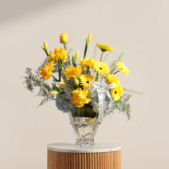 Rogaska Cheerful Flowers Finesse Crystal Vase