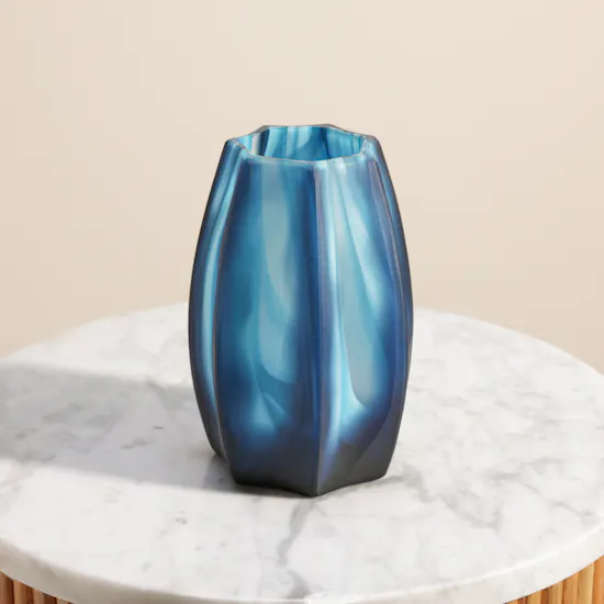 Floward Blue Waves Glass Vase