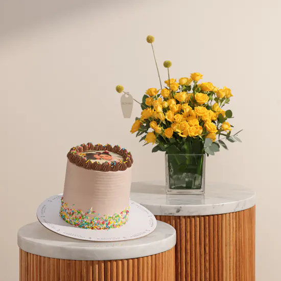 December Cake Personalized Photo Chocolate Cake | Moment of Pure Flowers