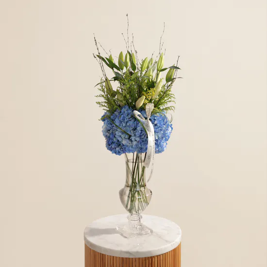 Azure Celestial Flower Vase
