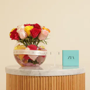 Zia Summer Neon Chevron Enamel Huggie Hoop Silver Women's Earrings | Bright Flowers