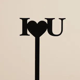 I Love You Heart Stick | Black