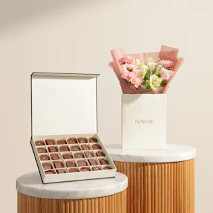 Floward Essence of Joy Medium Chocolate Box | Spark Flower Bouquet 