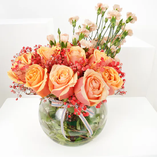 Peachy Elegance | Flower Vase