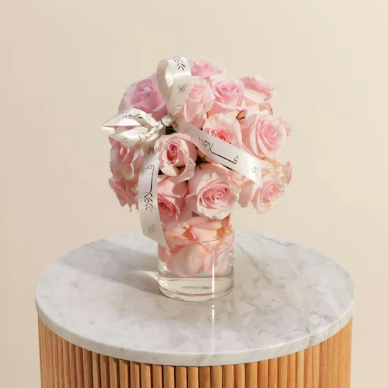 Eternal Beauty Pink Rose Vase