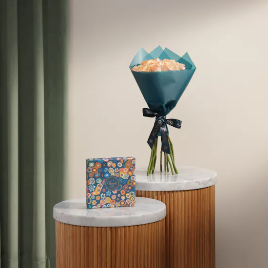 Venchi Murrine Gianduiotto Colored Gems Chocolates Box | Sunrise Flower Bouquet