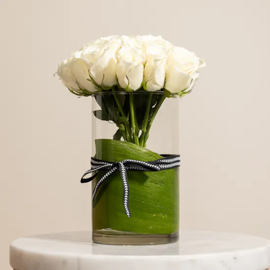 Ivory Elegance Rose Vase