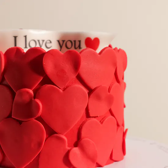 December Cake Red I Love You Cake