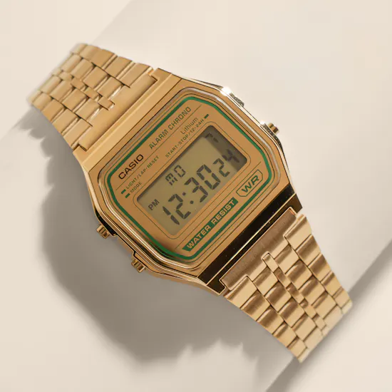 Casio Unisex Vintage Gold Tone Digital Watch