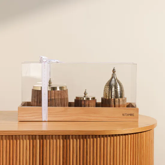 Nuts and More Luxury Wooden and Acrylic Trio Box