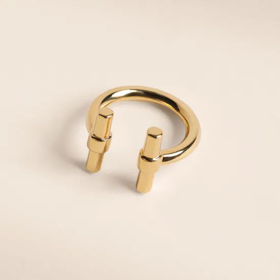 Rachel Jackson Gold-plated Adjustable Size T-Bar Women's Ring