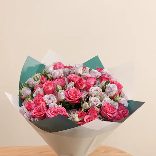 Pastel Romance Baby Rose Bouquet