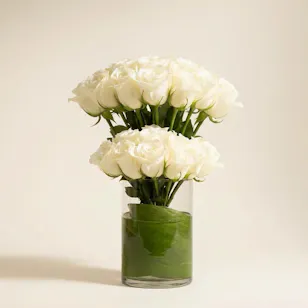 White Love Roses Vase 
