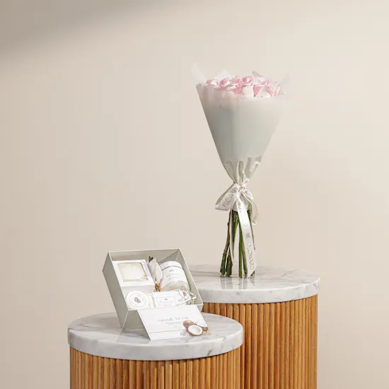 LaurGifts Orchid and Jasmine Spa Gift Box | Peaceful Presence Flower Vase