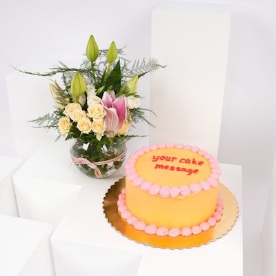 Helen's Bakery Personalized Red Velvet Cake | Spring Vase
