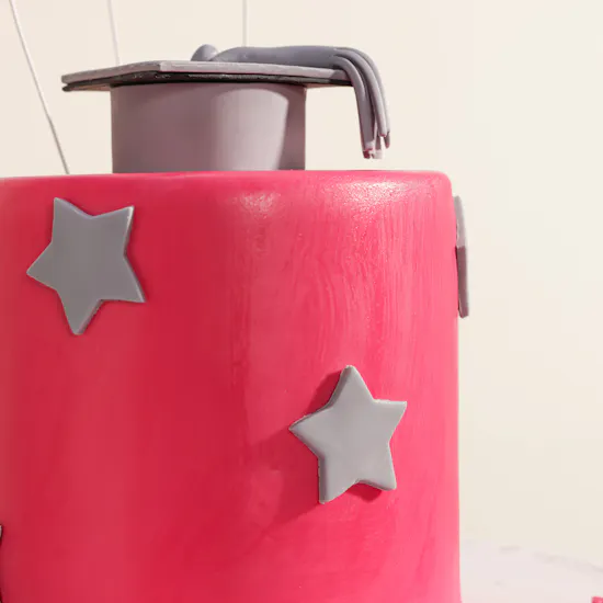 December Cake Personalized Graduation Fuchsia Cake