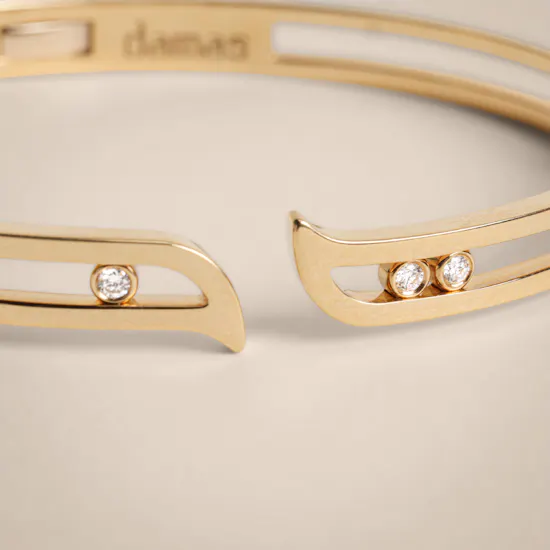 Damas Alif Brilliance Yellow Gold and Diamond Bangle