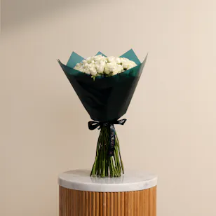 White Baby Rose Bouquet | 50 Flowers