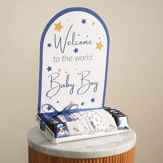 Bousheyeh Celestial Welcome for a Baby Boy Chocolate Tray