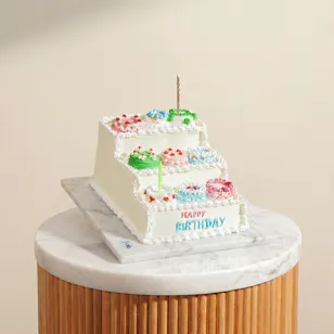 Sweet Sensation Stair Shape Birthday Cake