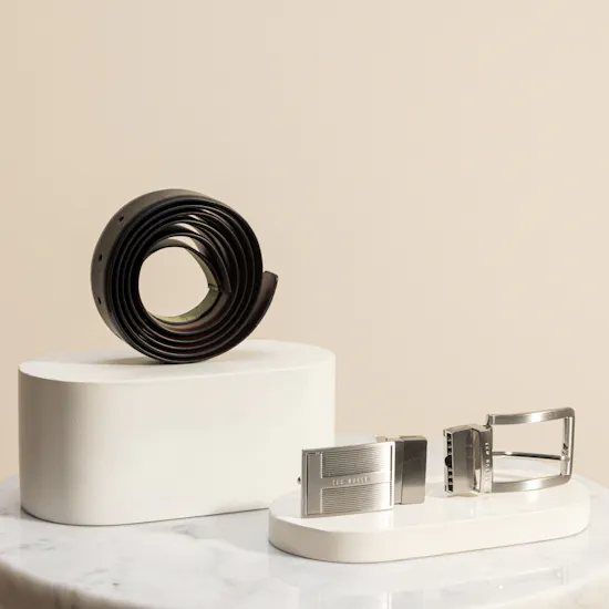 Ted Baker Newbey Black Leather Belt Box