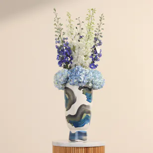 Azure Crescendo Flower Vase