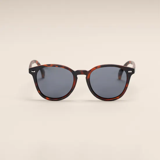 Le Specs Bandwagon Round Matte Tort Color Unisex Sunglasses