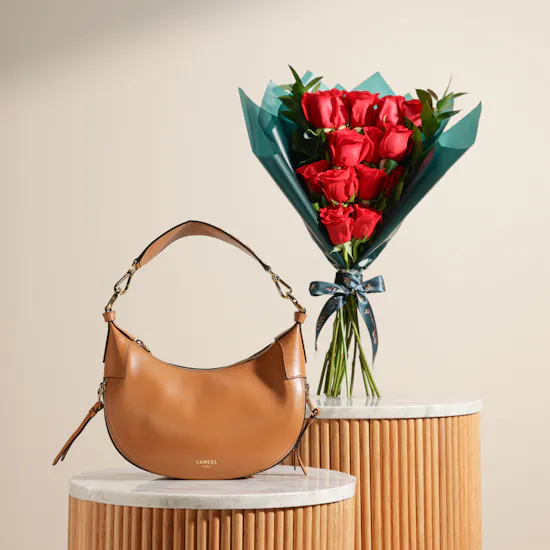 Lancel Origami De Lancel Small Bag | Velvet Red Roses Bouquet