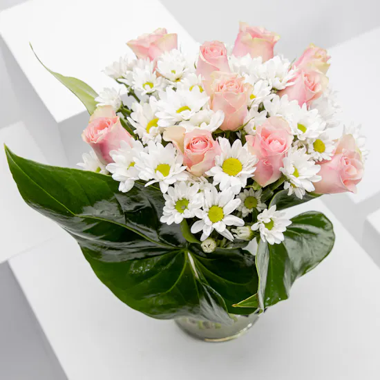 Pink Summer Roses Vase