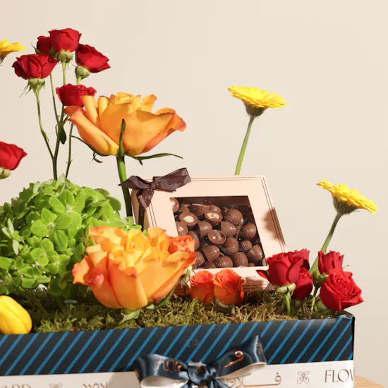 Ghazal Mini Chocolate Box | Garden Flowers Box