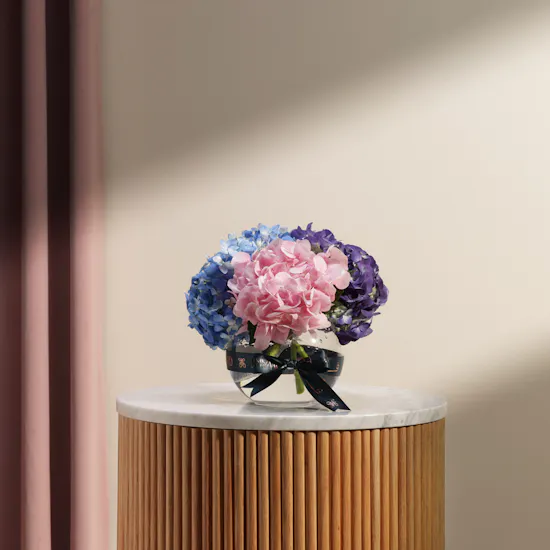 Colorful Hydrangea Vase