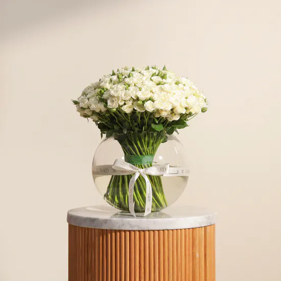 Angelic White Baby Rose Vase