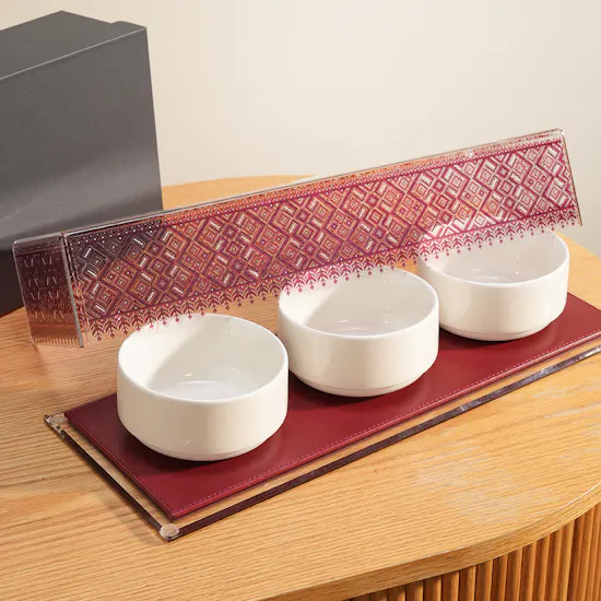 Dimlaj Darza Serving Bowls & Tray Porcelain Set