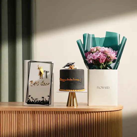 Floward Graduation Cake and Chocolates | Joyous Flowers